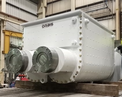Orbis Machinery LLC 500 Gallon Sigma Blade Bowl before rebuild